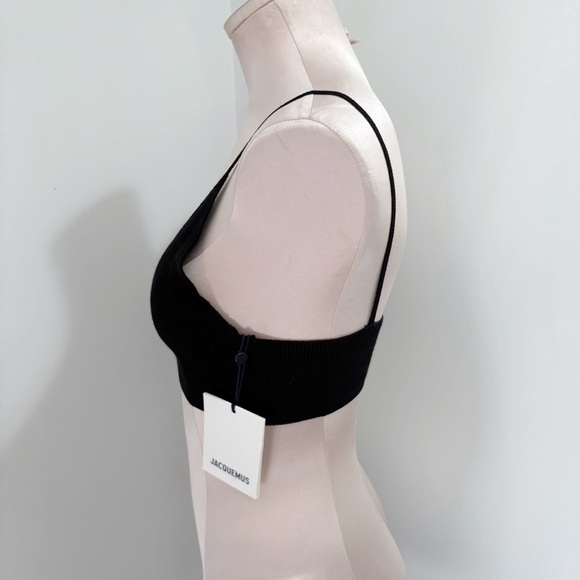 Jacquemus La Montagna Le Bandeau Valensole Bra Size XL NWT Black Ribbed New - Picture 5 of 16